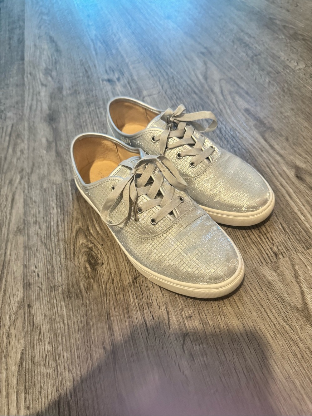 Copper Key Women's Metallic Silver Lace-Up Sneakers